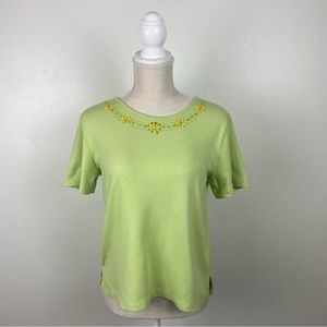 Alfred Dunner Pastel Green Beaded Shirt